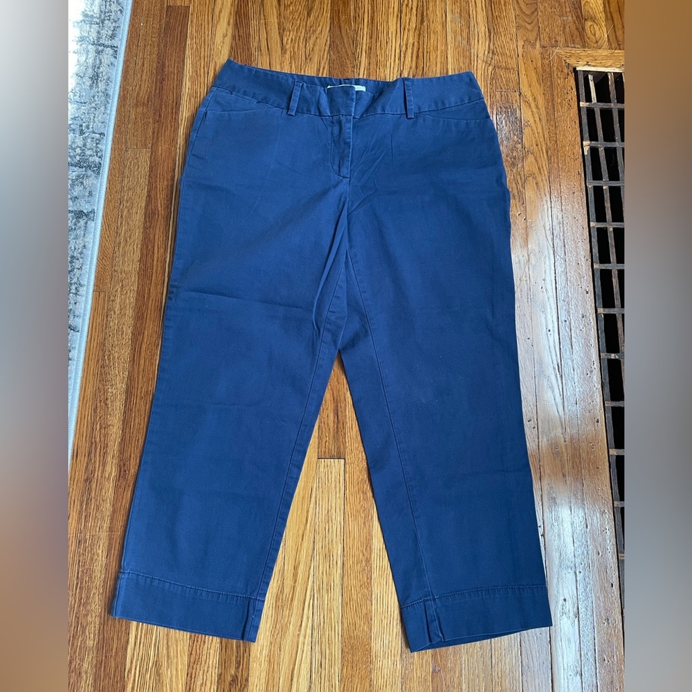 Women’s Cropped Navy Blue Pants